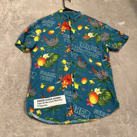 Strata Shirt Mens Medium Swisher Sweets Summer Twist Hawaiian Button Up Promo - Picture 1 of 8